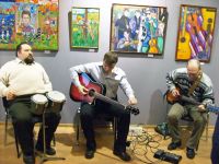 Фото с открытия выставки живописи Зимний букет в Галерее Тульский некрополь - выступление группы ЧеРДаК * 27 января 2012 года